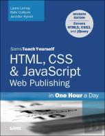 Html, Css & Javascript Web Publishing In One Hour A Day, Sams Teach Yourself