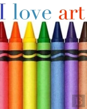 I Love Art Crayon Creative  Blank Colori