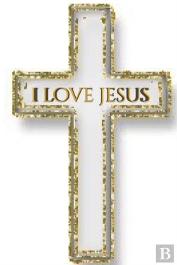 Bertrand.pt - I Love Jesus  Gold Glitter Cross Blank Journal