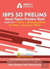 Ibps So Prelims Mock Paper Practice Book For It Officer/ Agriculture Officer/ Marketing Officer/ Hr Officer (In English Printed Edition)