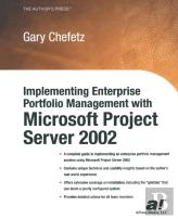 Implementing Enterprise Portfolio Management With Microsoft Project Server 2002