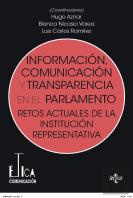 Informacion Comunicacion Y Transparencia En El Parlamento