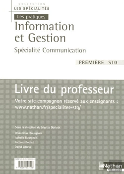 Bertrand.pt - Information Et Gestion 1ere Stg - Specialite Communication - Professeu R (Les Specialites/Les Pratiq