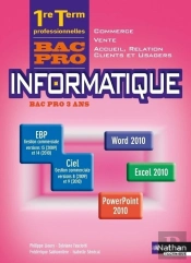 Informatique ; 1re Et Terminale ; Bac Pro ; Commerce-Vente-Accueil Client Et Usagers (Office 2010) ; Livre De L'Élève