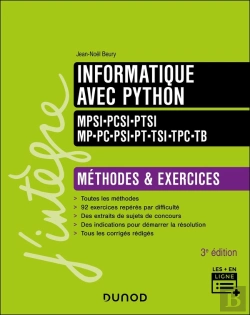 Bertrand.pt - Informatique Avec Python ; Mpsi-Pcsi-Ptsi-Mp-Pc-Psi-Pt-Tsi-Tpc-Tb ; Méthodes Et Exercices (3e Édition)