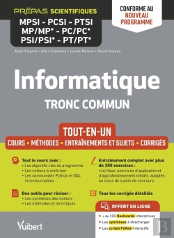 Bertrand.pt - Informatique. Tronc Commun Mpsi-Pcsi-Ptsi-Mp/Mp*-Pc/Pc*-Psi/Psi*-Pt/Pt* - Tout-En-Un - Conforme A La