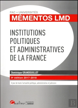 Bertrand.pt - Institutions Politiques Et Administratives De La France (Édition 2017/2018)