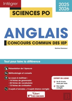 Bertrand.pt - Intégrer Sciences Po : Sciences Po - Anglais - Concours Commun Des Iep 2025-2026 : Tout Pour Réussir L'Épreuve D'Anglais - Entraînement Intensif - 8 Sujets Corrigés - Fil D'Actu Mois Par Mois