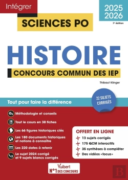 Bertrand.pt - Intégrer Sciences Po : Sciences Po - Histoire - Concours Commun Des Iep 2025-2026 + 12 Vidéos Focus : Tout Pour Réussir L'Analyse De Documents - 22 Sujets Corrigés
