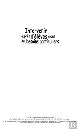 Bertrand.pt - Intervenir Aupres D Eleves Ayant Des Besoins Particuliers. Quelle Formation A L Enseignement ?
