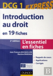 Introduction Au Droit Dcg 1 (3e Édition) ; En 19 Fiches