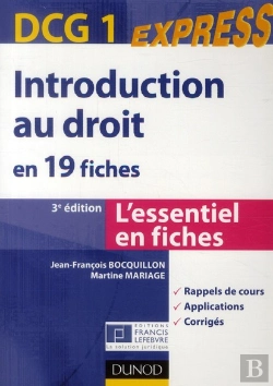Bertrand.pt - Introduction Au Droit Dcg 1 (3e Édition) ; En 19 Fiches