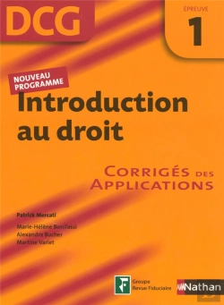 Bertrand.pt - Introduction Au Droit ; Épreuve 1 ; Corrigés Des Applications (Édition 2007)