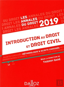 Bertrand.pt - Introduction Au Droit Et Droit Civil 2019. Methodologie & Sujets Corriges