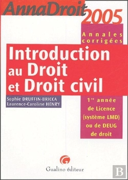Bertrand.pt - Introduction Au Droit Et Droit Civil ; Deug/L1 ; Annales Corrigées (Édition 2005)