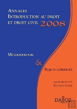 Bertrand.pt - Introduction Au Droit Et Droit Civil ; Méthodologie Et Sujets Corrigés (Édition 2008)