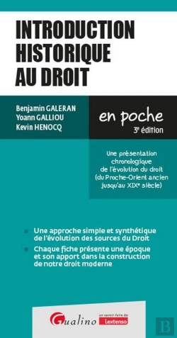 Bertrand.pt - Introduction Historique Au Droit : Une Présentation Chronologique De L'Évolution Du Droit (Du Proche-Orient Ancien Jusqu'Au Xixe Siècle) (3e Édition)