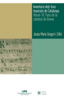 Inventaris Dels Fons Musicals De Catalunya. Volum 10: Fons De La Catedral De Girona