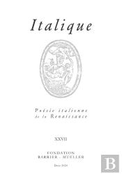 It - T27 - Italique: Poesie Italienne De La Renaissance, Volume Xxvii (2024) - Edition Bilingue