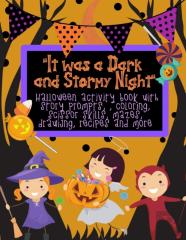 It Was A Dark And Stormy Night Halloween Activity Book For Kids