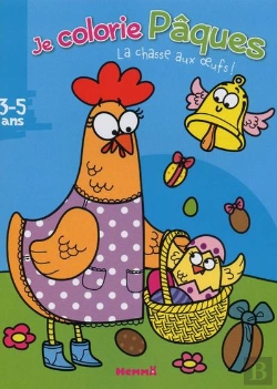 Bertrand.pt - Je Colorie Paques - La Chasse Aux Oeufs (Poule Avec Panier)