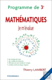 Je M'Evalue - Mathematiques - Programme De 3eme - 4e Ed.