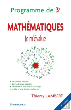 Bertrand.pt - Je M'Evalue - Mathematiques - Programme De 3eme - 4e Ed.
