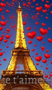 Je T'Aime Eiffel Tower Red Hearts Creative Blank Journal