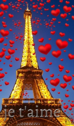 Bertrand.pt - Je T'Aime Eiffel Tower Red Hearts Creative Blank Journal
