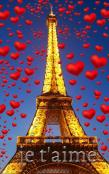 Je T'Aime Eiffel Tower Red Hearts Creative Blank Journal