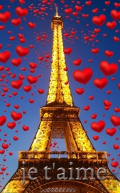 Je T'Aime Eiffel Tower Red Hearts Creative Blank Journal