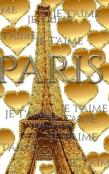 Je T'Aime  Gold  Glitter Eiffel Tower  Creative Blank Journal Sir Michael Designer Edition