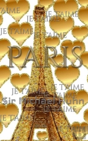 Je T'Aime  Gold  Glitter Eiffel Tower  Creative Blank Journal Sir Michael Designer Edition