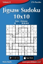 Jigsaw Sudoku 10x10 - Easy To Extreme - Volume 8 - 276 Puzzles