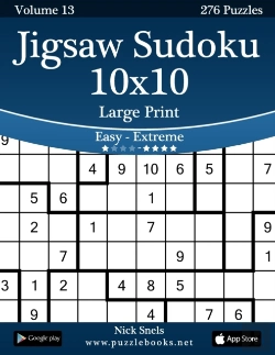 Bertrand.pt - Jigsaw Sudoku 10x10 Large Print - Easy To Extreme - Volume 13 - 276 Puzzles