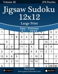 Jigsaw Sudoku 12x12 Large Print - Easy To Extreme - Volume 20 - 276 Puzzles