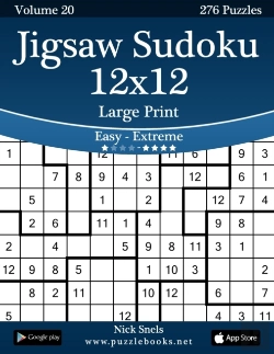 Bertrand.pt - Jigsaw Sudoku 12x12 Large Print - Easy To Extreme - Volume 20 - 276 Puzzles