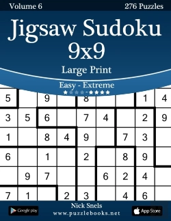 Bertrand.pt - Jigsaw Sudoku 9x9 Large Print - Easy To Extreme - Volume 6 - 276 Puzzles