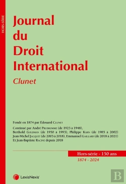 Bertrand.pt - Journal Du Droit International : Clunet - 150 Ans