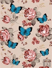 Journal Flexi - Blue Butterfly With Flowers