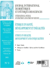 Journal International De Bioethique Et D'Ethique Des Sciences 3-2023 - Vol34 - Ethique En Sante, Dev