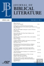 Journal Of Biblical Literature, Spring 2