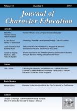 Journal Of Character Education Vol 11 Issue 2