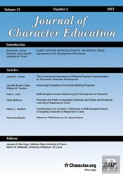 Journal Of Character Education Vol 13 Issue 2