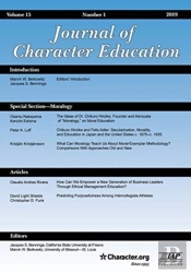 Journal Of Character Education Vol 15 Issue 1