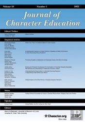 Journal Of Character Education Vol 18 Issue 1