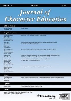 Bertrand.pt - Journal Of Character Education Vol 18 Issue 1