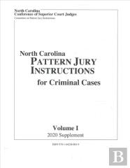 June 2020 Supplement To North Carolina Pattern Jury Instructions For Criminal Cases