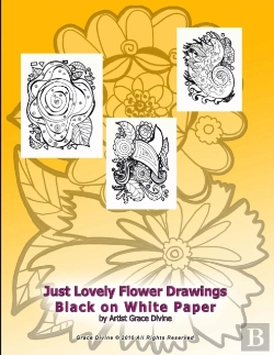 Bertrand.pt - Just Lovely Flower Drawings Black On White Paper By Artist Grace Divine
