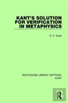 Kant'S Solution For Verification In Metaphysics